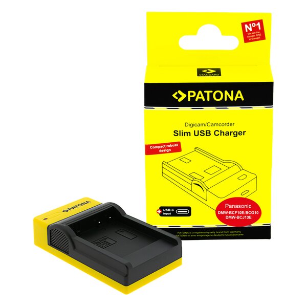 Patona Slim micro-USB Ladegerät für Panasonic  DMW-BCF10E