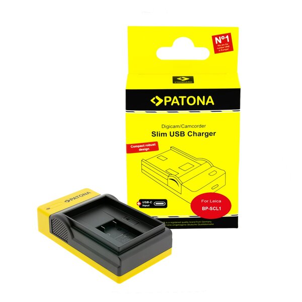 Patona Slim USB Ladegerät mit USB-C Input für Leica 