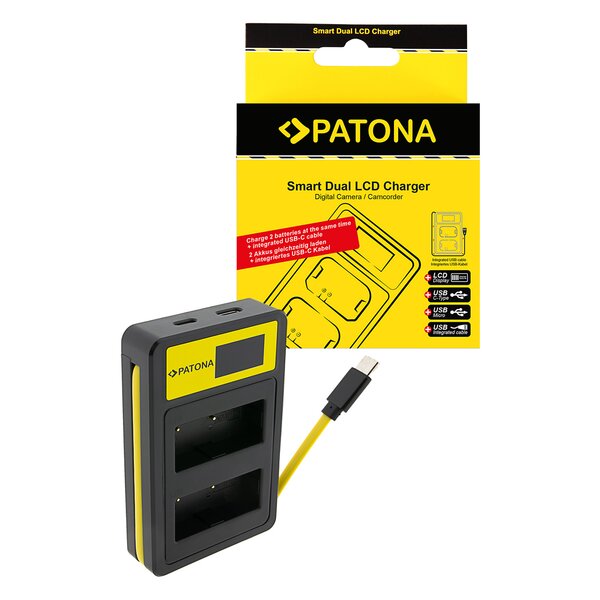 Patona Smart Dual LCD USB Ladegerät für Fuji NP-W126 
