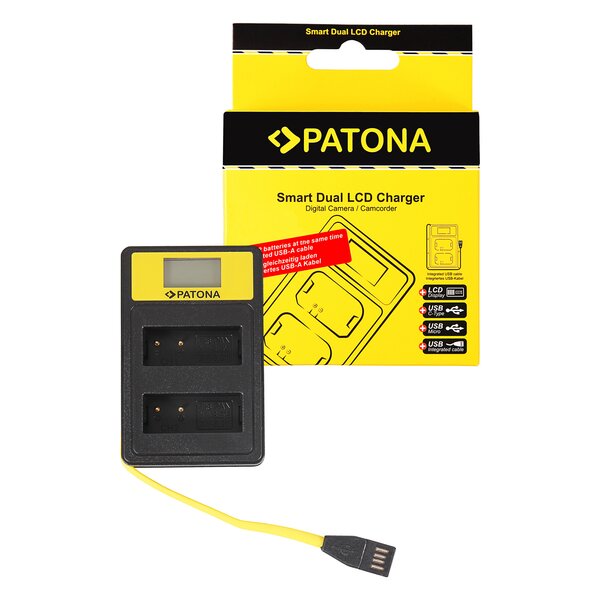 Patona Smart Dual LCD USB Ladegerät für Panasonic  DMW-BLG10