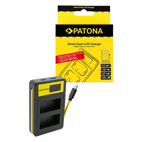 Patona Smart Dual LCD USB Ladegerät für Panasonic  DMW-BLC12PP