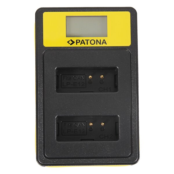 Patona SmartDual LCD USB Ladegerät für Canon  LP-E12