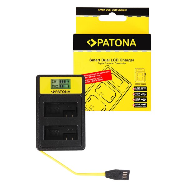 Patona SmartDual LCD USB Ladegerät für Canon  LP-E8