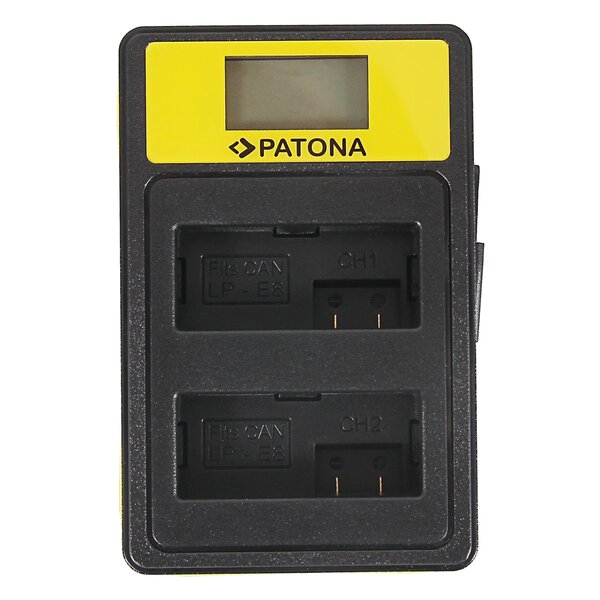 Patona SmartDual LCD USB Ladegerät für Canon  LP-E8