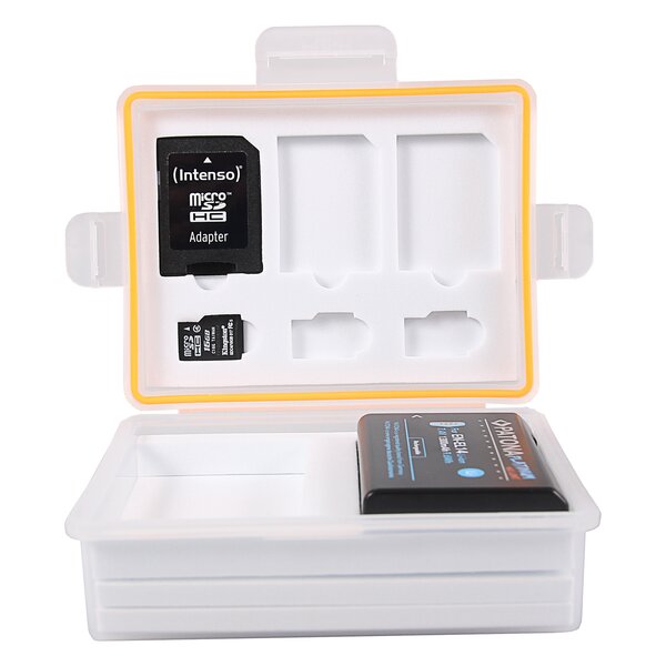 Patona Storage box für batteries and memory cards für Canon LP-E8 Nikon EN-EL14 Fuji NP-95 Pentax D-Li109 