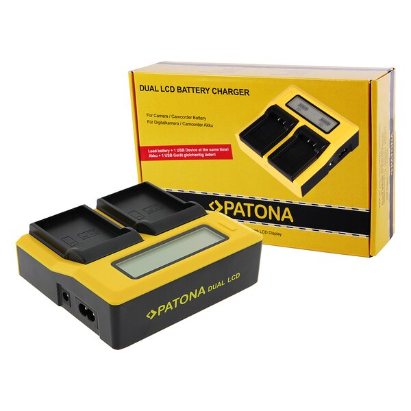 Patona Synchron USB Ladegerät für Olympus OM-1 BLX-1 with LCD 