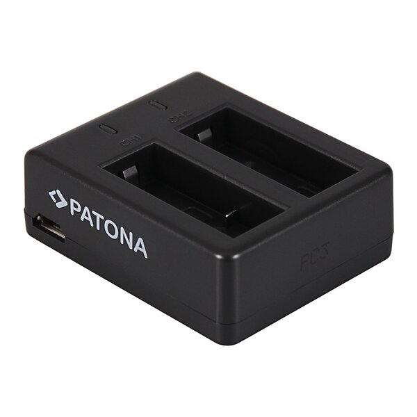 Patona USB Dual Ladegerät für SJCAM SJ4000 SubTig3 Rollei Actioncam 220 300 300 Plus 310 330 415 416 426 inkl. Micro-USB Kabel 