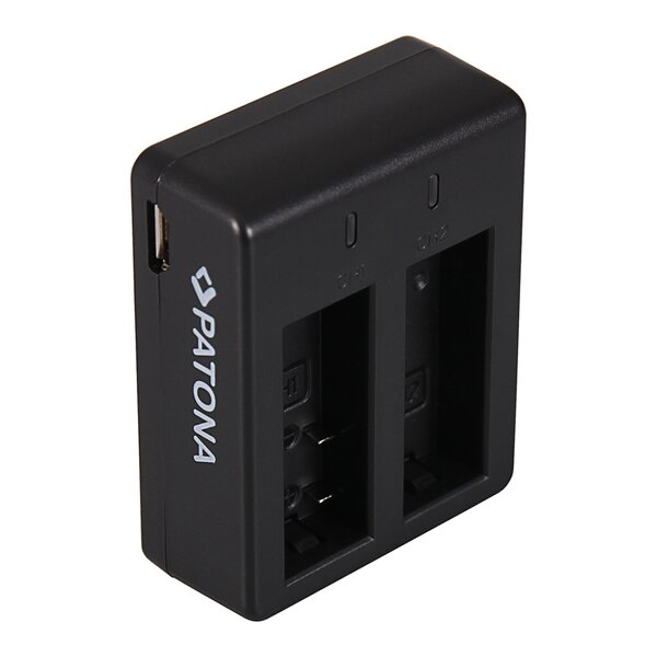 Patona USB Dual Ladegerät für SJCAM SJ4000 SubTig3 Rollei Actioncam 220 300 300 Plus 310 330 415 416 426 inkl. Micro-USB Kabel 