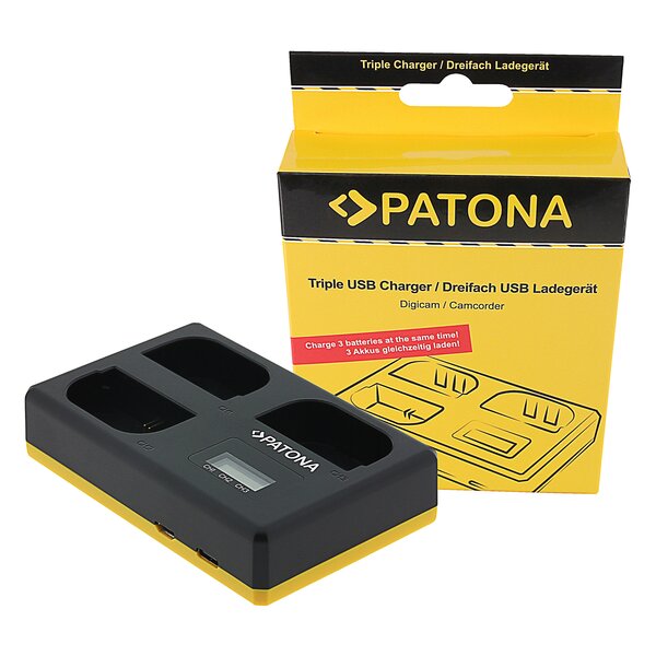 Patona USB Triple Ladegerät für Canon  LP-E6