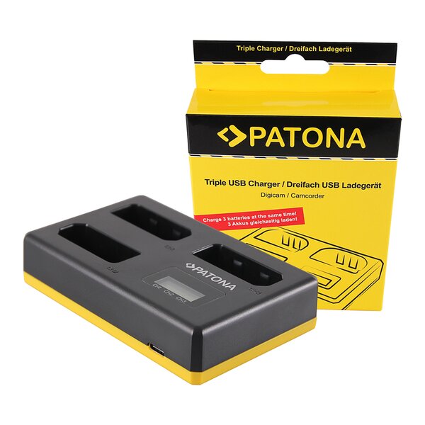 Patona USB Triple Ladegerät für Nikon EN-EL14 1 