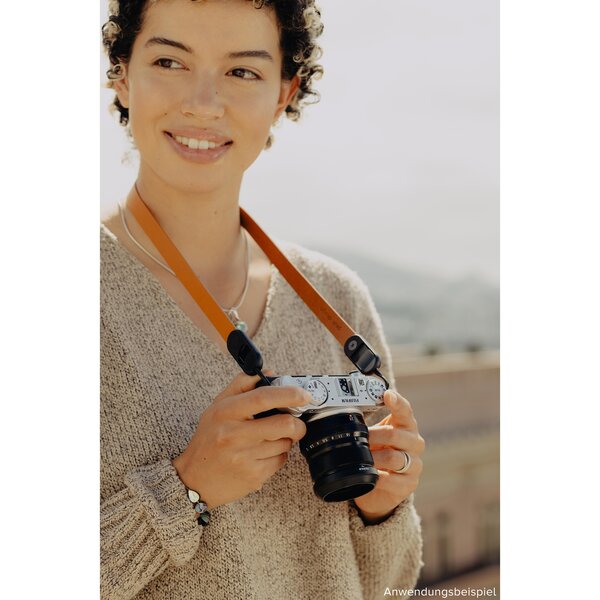 Peak Design Form Leather Camera Strap  Amber Neck