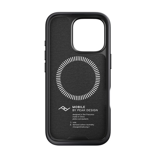 Peak Design Mobile Everyday Magnet Case für Apple iPhone 16 Pro  Charcoal mit Fingerschlaufe