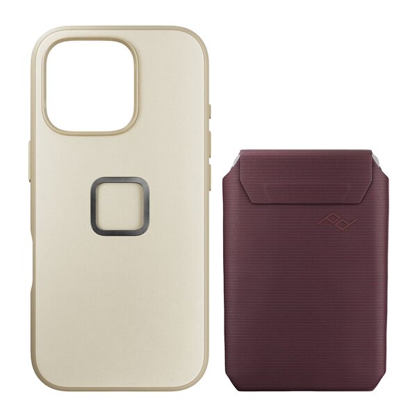 Peak Design Mobile Everyday Case für iPhone 16 Pro + Wallet Slim  Bone & Eclipse ohne Fingerschlaufe