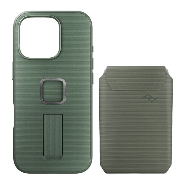 Peak Design Mobile Everyday Case für iPhone 16 Pro + Wallet Slim  Sage mit Fingerschlaufe