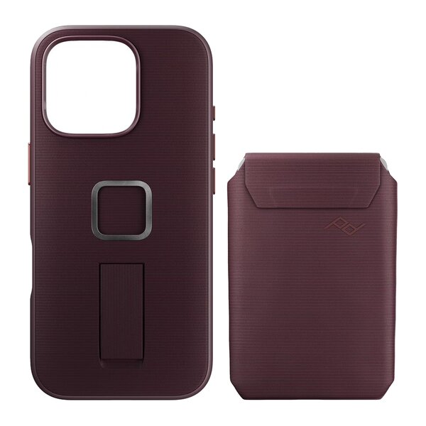 Peak Design Mobile Everyday Case für iPhone 16 Pro + Wallet Slim  Eclipse mit Fingerschlaufe