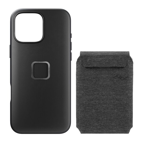 Peak Design Mobile Everyday Case für iPhone 16 Pro Max + Wallet Slim  Schwarz & Charcoal ohne Fingerschlaufe