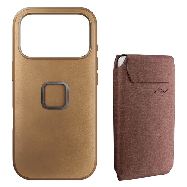 Peak Design Mobile Everyday Case für iPhone 17 Pro Max + Wallet Slim  Tan & Redwood ohne Fingerschlaufe