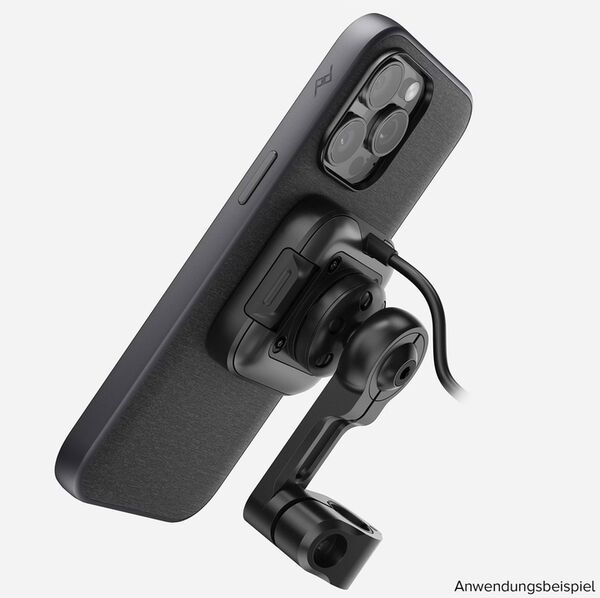 Peak Design Mobile Motorradhalterung Spiegelhalterung  mit Ladefunktion Schwarz