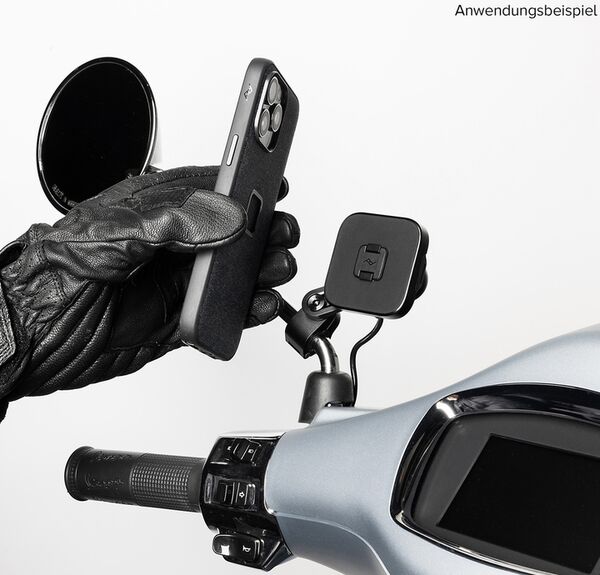 Peak Design Mobile Motorradhalterung Spiegelhalterung  mit Ladefunktion Schwarz