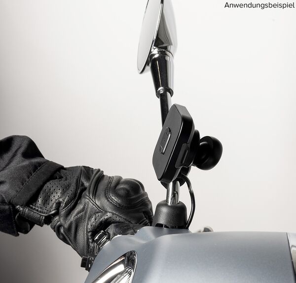Peak Design Mobile Motorradhalterung Spiegelhalterung  mit Ladefunktion Schwarz