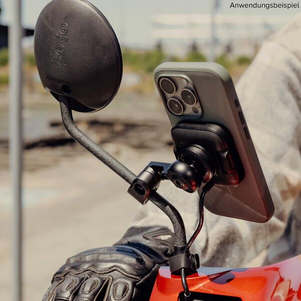 Peak Design Mobile Motorradhalterung Spiegelhalterung  mit Ladefunktion Schwarz