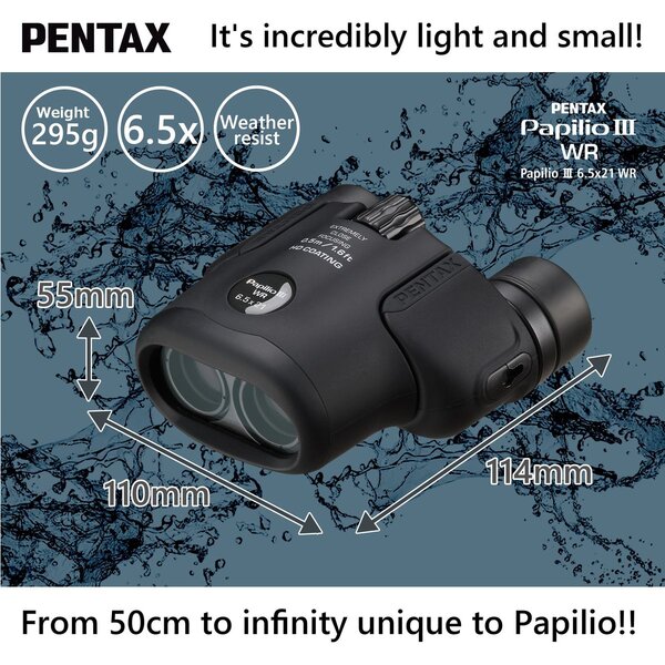 Pentax Fernglas Papilio III 8,5x21 WR  schwarz