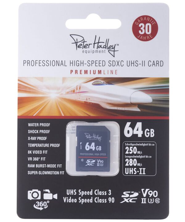 Peter Hadley Prof. High-Speed UHS-II SDXC-Karte Cl10, U3, V90  64 GB