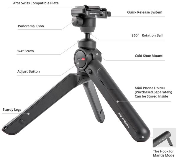 PGYTECH MANTISPOD 2.0  Classic Black