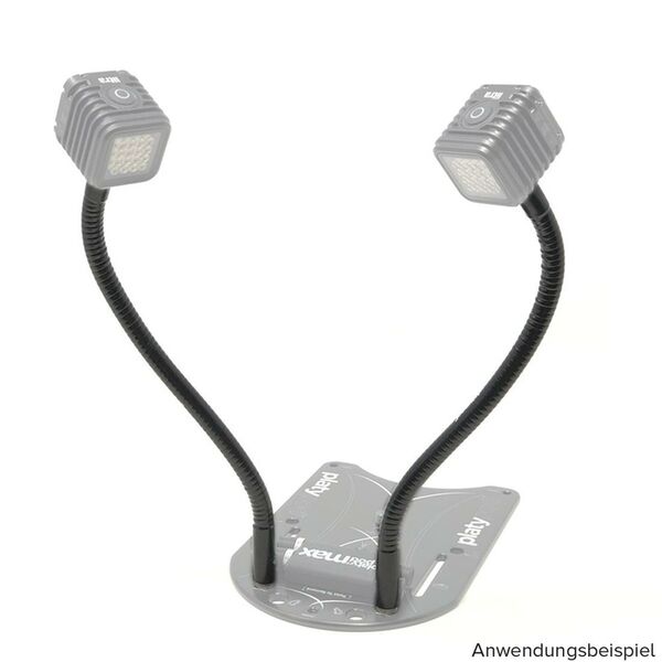 Platypod 2x Goosenecks stapelbare Schwanenhals Halterungen für Universal-Bodenstative 