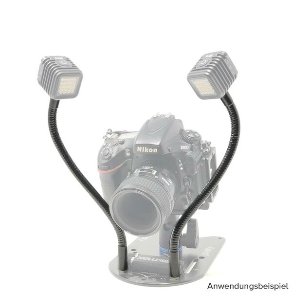 Platypod 2x Goosenecks stapelbare Schwanenhals Halterungen für Universal-Bodenstative 