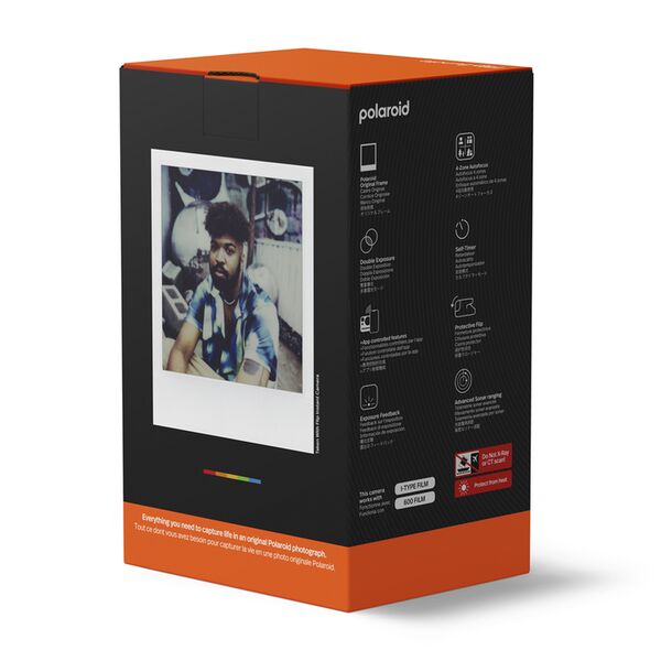 Polaroid Everything Box Flip Sofortbildkamera + DP i-Type-Film (8 Aufnahmen)  weiß