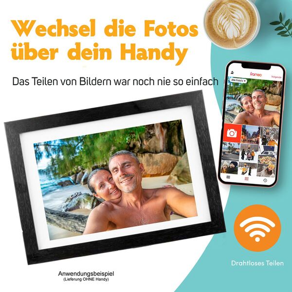 Pora Digitaler Bilderrahmen 10 WF-105T  BL schwarz Holz