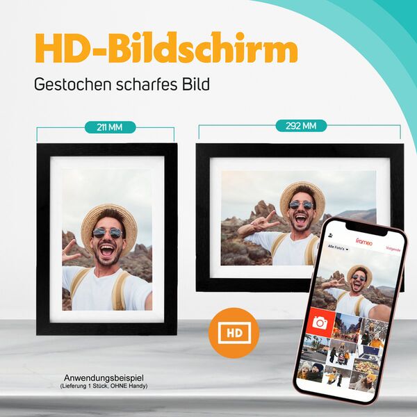 Pora Digitaler Bilderrahmen 10 WF-105T  BL schwarz Holz