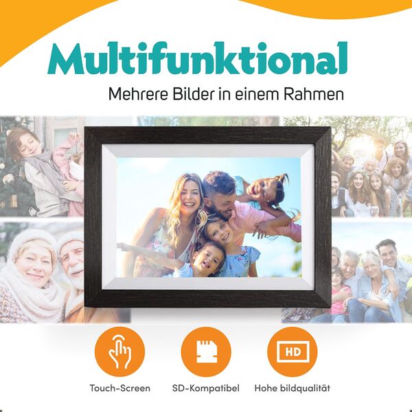 Pora Digitaler Bilderrahmen 10 WF-105T  BL schwarz Holz
