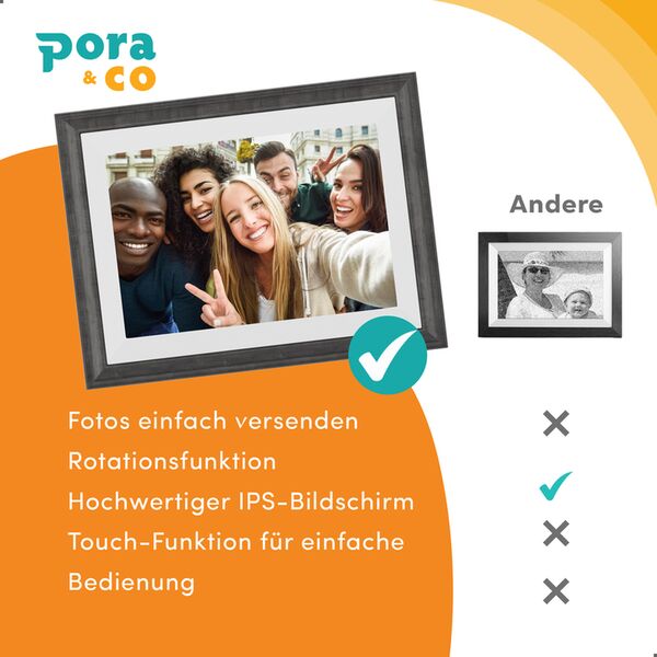 Pora Digitaler Bilderrahmen 10 WF-105T  BR braun