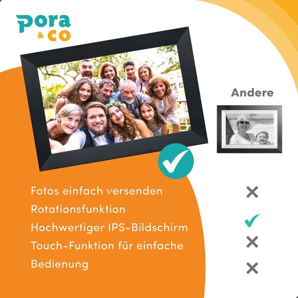 Pora Digitaler Bilderrahmen 10 WF-105T  schwarz