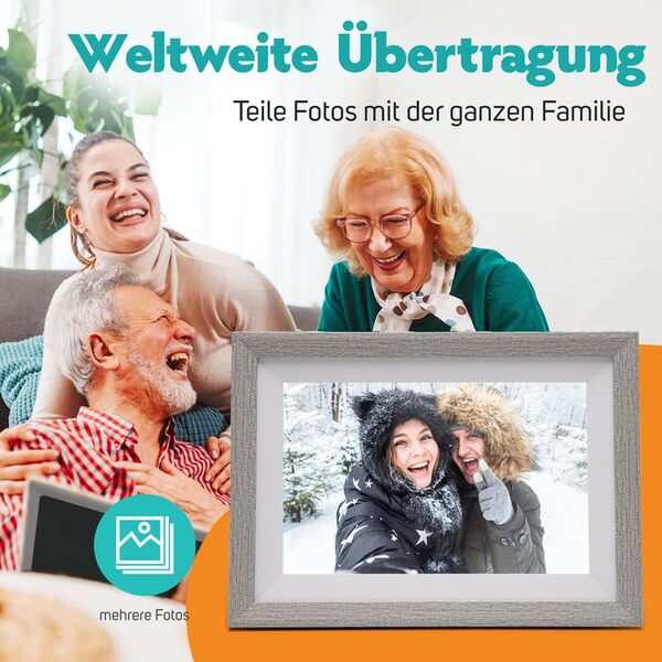 Pora Digitaler Bilderrahmen 10 WF-105T  SL weiß/silber