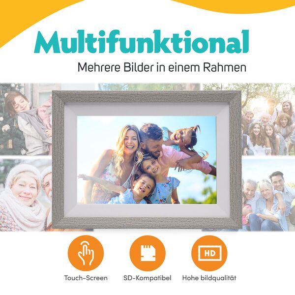 Pora Digitaler Bilderrahmen 10 WF-105T  SL weiß/silber