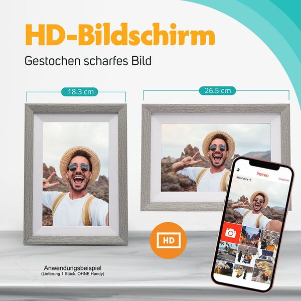 Pora Digitaler Bilderrahmen 10 WF-105T  SL weiß/silber