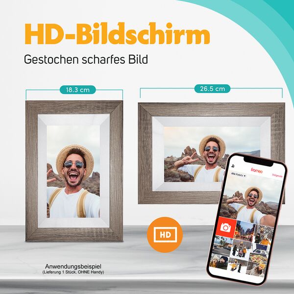 Pora Digitaler Bilderrahmen 8 WF-805T  DB dunkelbraun