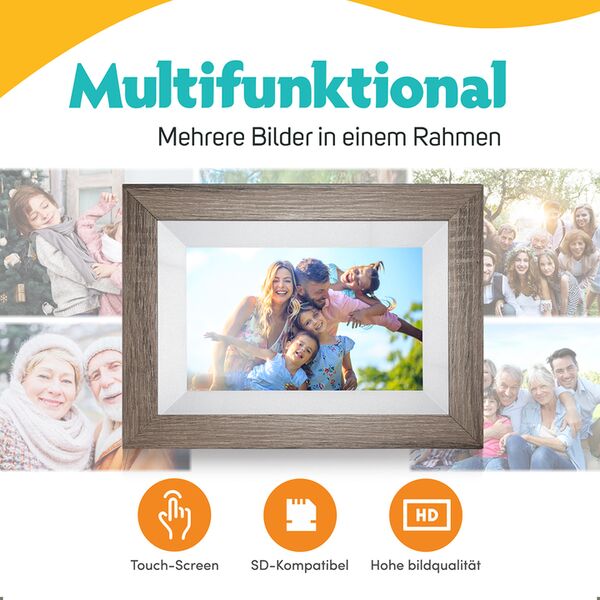 Pora Digitaler Bilderrahmen 8 WF-805T  DB dunkelbraun