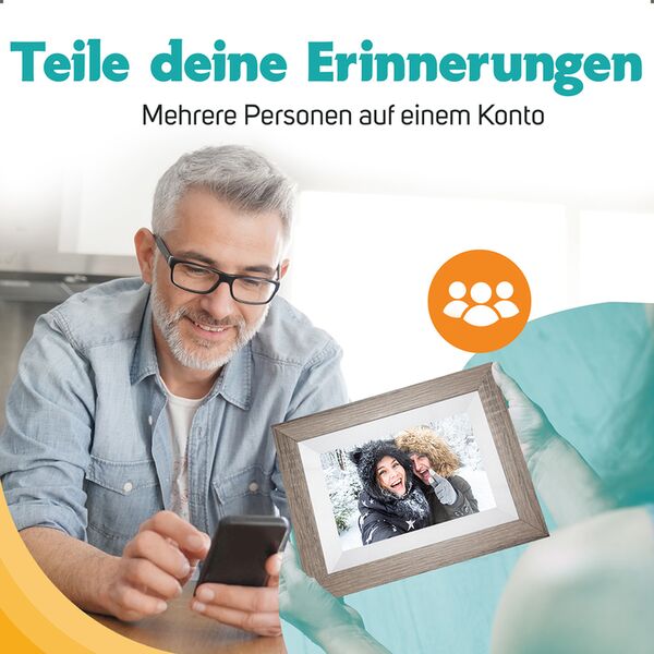 Pora Digitaler Bilderrahmen 8 WF-805T  DB dunkelbraun