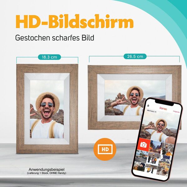 Pora Digitaler Bilderrahmen 8 WF-805T  LB hellbraun