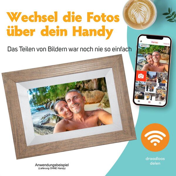 Pora Digitaler Bilderrahmen 8 WF-805T  LB hellbraun