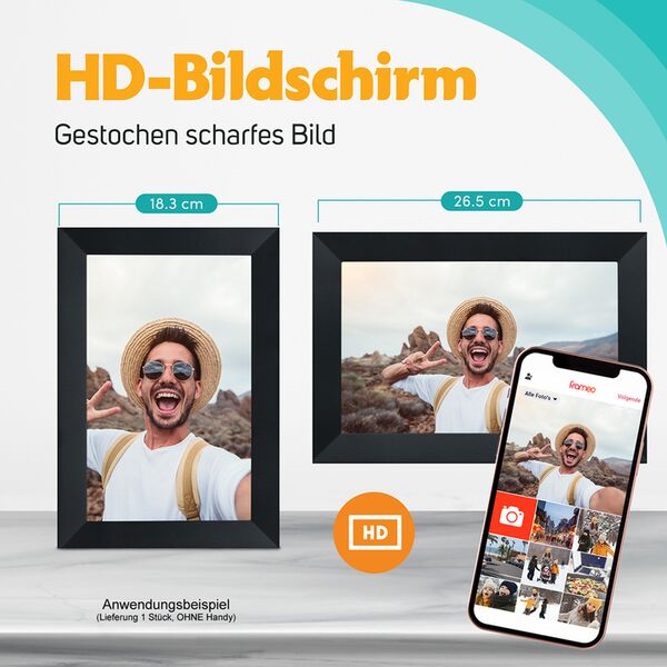 Pora 8 WF-805T schwarz Digitaler Bilderrahmen 