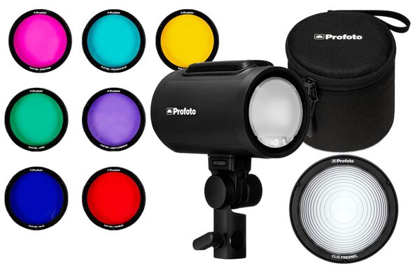 Profoto A2 + Clic Color Effects Kit + Clic Fresnel 