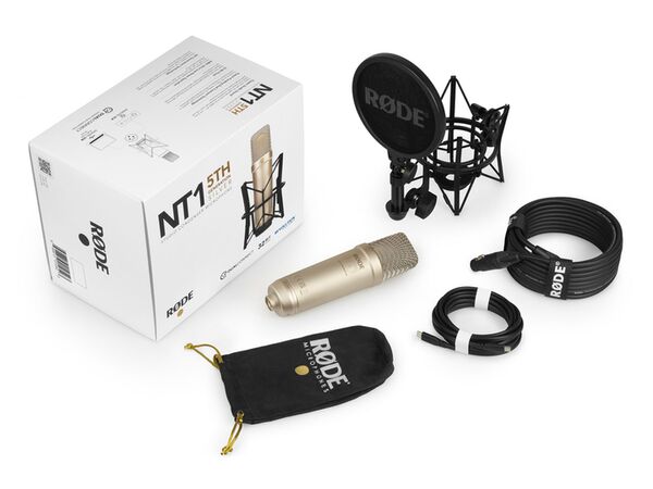 Rode NT1 5th Generation, Großmembran-Kondensatormikrofon  silber