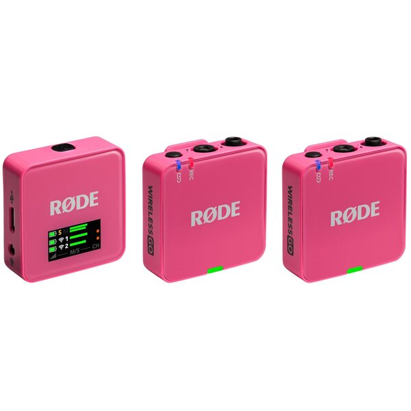 Rode Wireless GO (Gen. 3) digitales Mikrofonsystem, 2-Kanal, drahtlos  pink