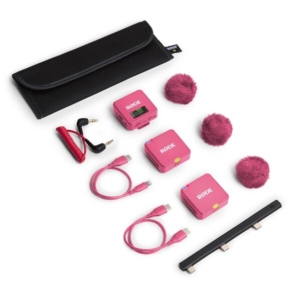Rode Wireless GO (Gen. 3) digitales Mikrofonsystem, 2-Kanal, drahtlos  pink