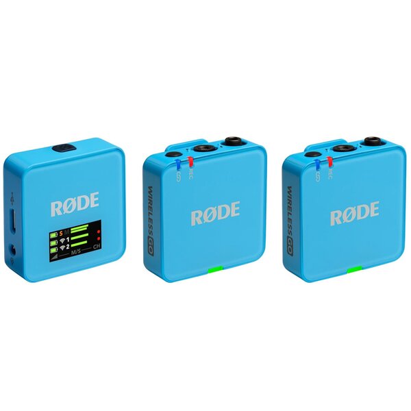 Rode Wireless GO (Gen. 3) digitales Mikrofonsystem, 2-Kanal, drahtlos  blue